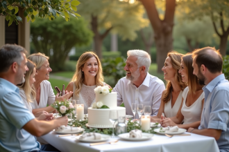 Famille multigenerationale lors d'un anniversaire de mariage
